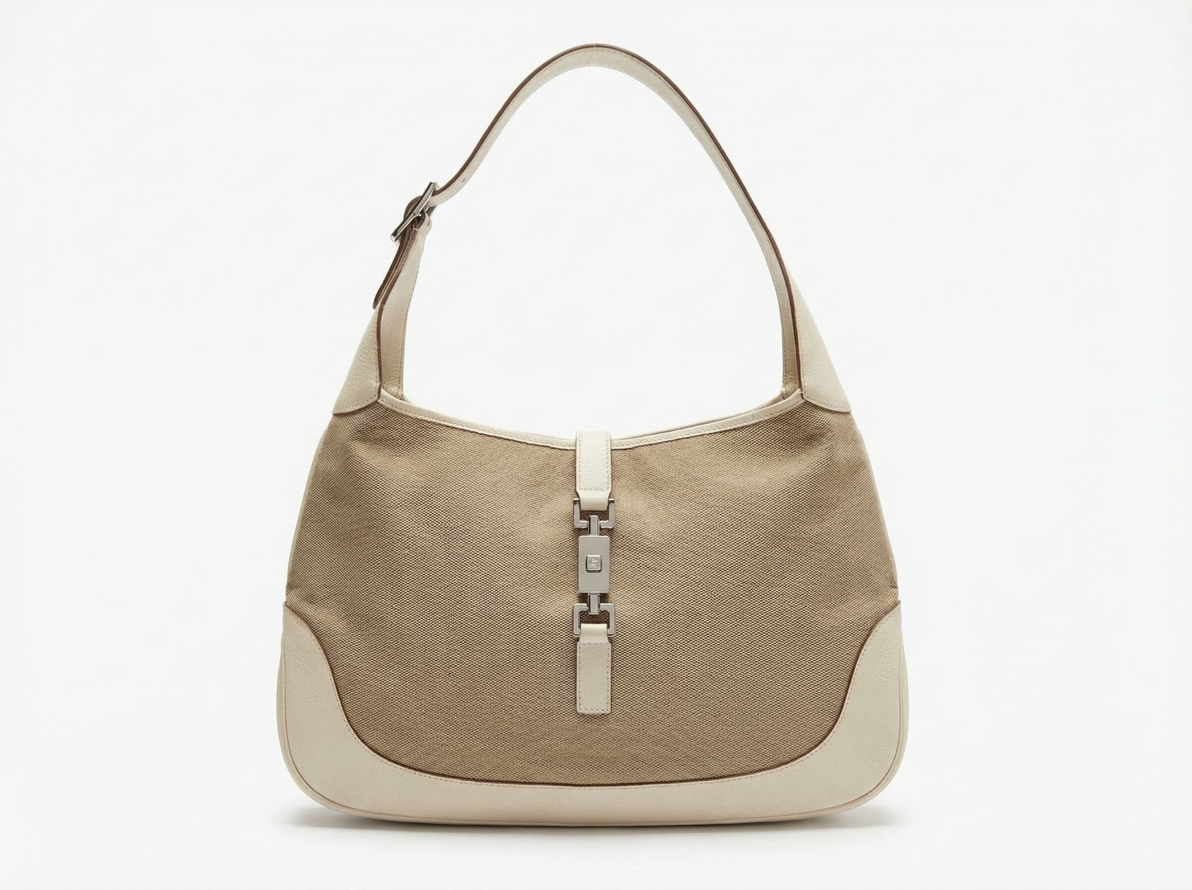 Gucci 1961 Canvas Leather Jackie Shoulder Bag - Image 1