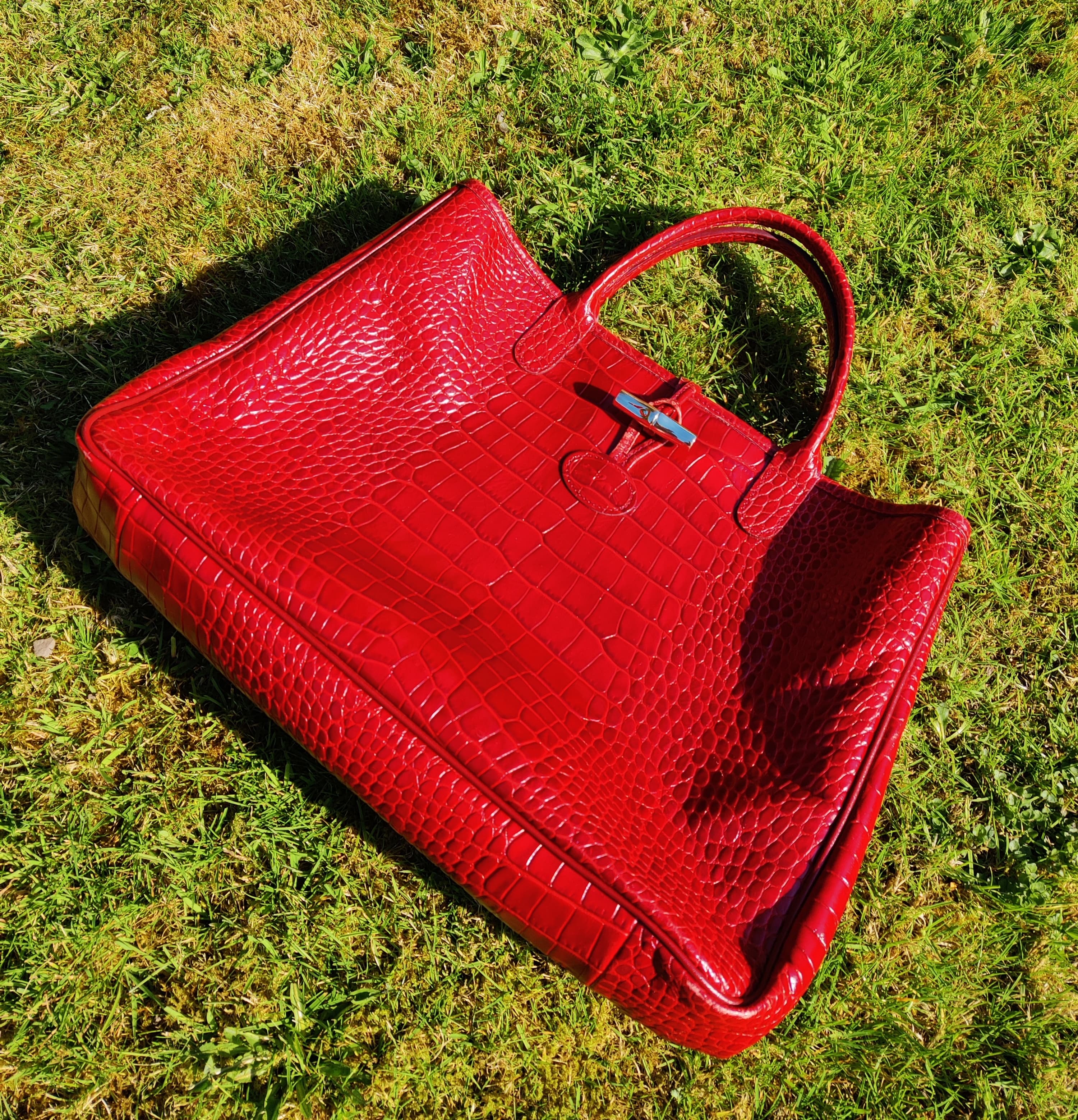 Longchamp Le Roseau Red Tote Bag - Image 1