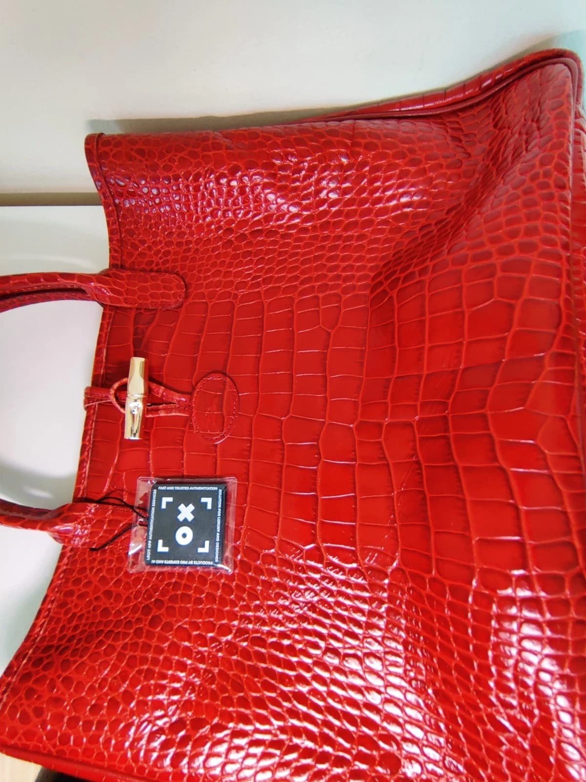 Longchamp Le Roseau Red Tote Bag - Image 4